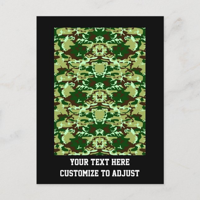 Grüne Camouflage Postkarte (Vorderseite)