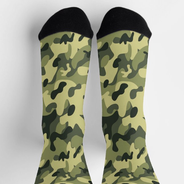 Grüne Camouflage Socken (Oben)