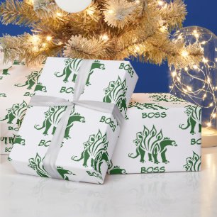 Grüne Camouflage Stegosaurus Spiked Dinosaurier Geschenkpapier