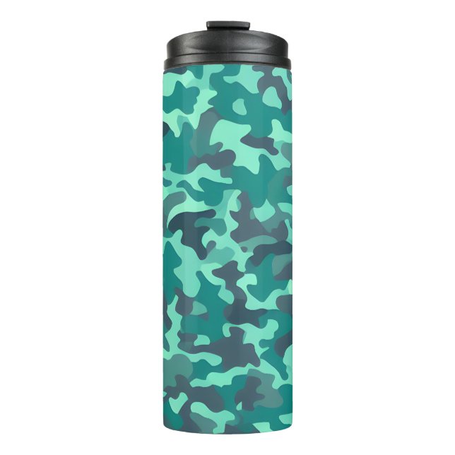 Grüne Camouflage Thermosbecher (Vorderseite)