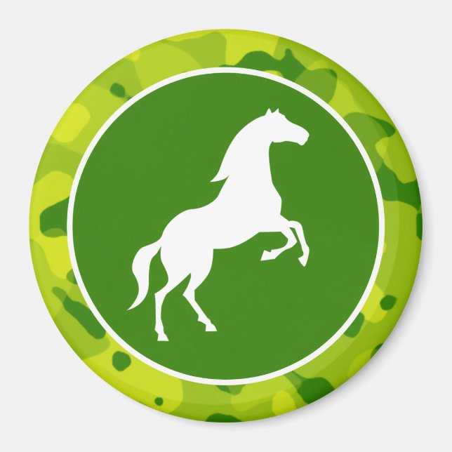 Grüne Camouflage von Apple; Pferd, Reittiere Magnet (Vorne)