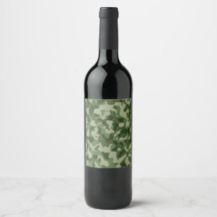 Grüne Camouflage Weinetikett