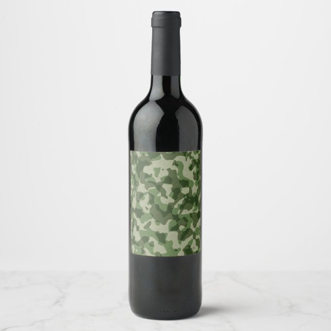 Grüne Camouflage Weinetikett (Vorderseite)