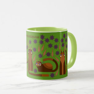 GRÜNE CAT-TASSE FÜR DEN GEBURTSTAG TASSE