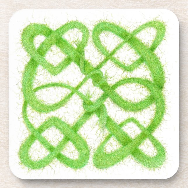 GRÜNE CELTISCHE KNOT-Hartkunststoff-Untersetzer Getränkeuntersetzer (Vorderseite)