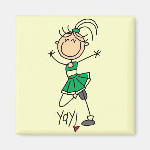 Grüne Cheerleader T-Shirts und Geschenke Magnet