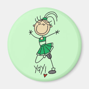 Grüne Cheerleader T-Shirts und Geschenke Magnet