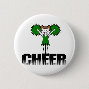 Grüne Cheerleading T - Shirts und Geschenke Button