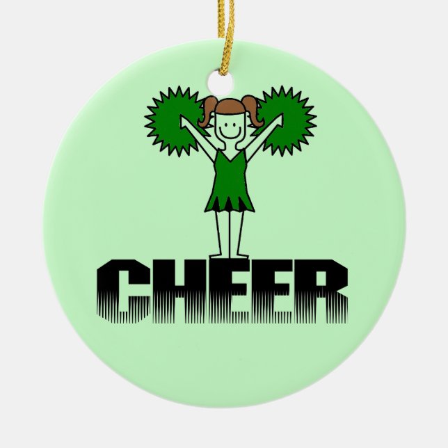 Grüne Cheerleading T - Shirts und Geschenke Keramik Ornament (Vorne)