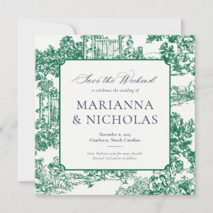 Grüne Chinoiserie Stil Hochzeit speichern das Datu Save The Date