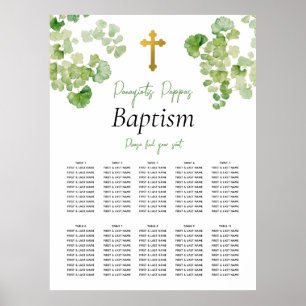 Grüne Christening Taufen Seating Chart Poster