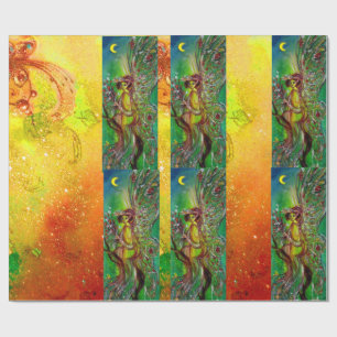 GRÜNE CHRISTMAS FAIRE,GOLD GLITZERN,FLORALLE WIRBE GESCHENKPAPIER