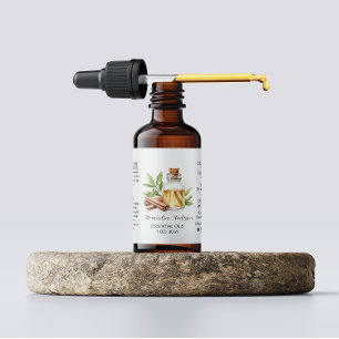 Grüne Cinnamon Essential Oils Aquarell Adressaufkleber