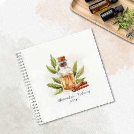Grüne Cinnamon Essential Oils Aquarell Notizbuch