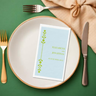Grüne Citrus- und Küstenblaue Hochzeit Serviette