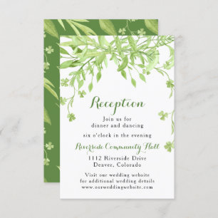 Grüne Clover Floral Wedding Empfang Einladung