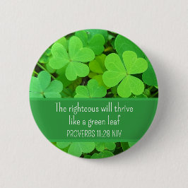 Grüne Clovers Foto Wohlstand Bibel Verse Niedlich Button