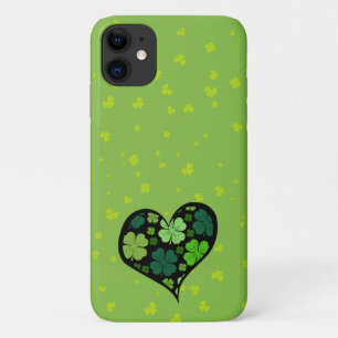 Grüne Clovers, Saint Patrick's Day, Herz Case-Mate iPhone Hülle
