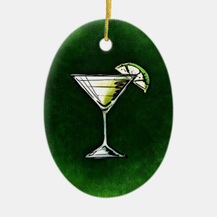 Grüne Cocktailabsinth Keramikornament