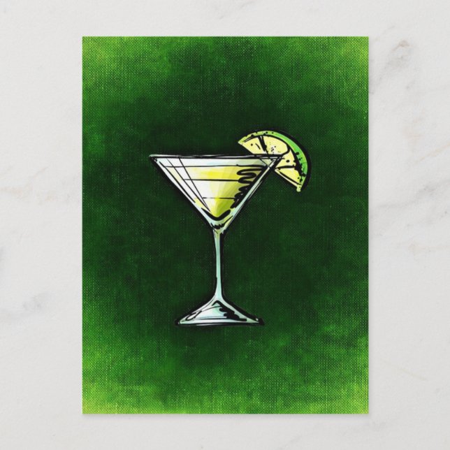 Grüne Cocktailabsinth Postkarte (Vorderseite)