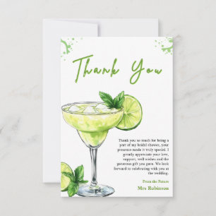 Grüne Cocktailparty Margs & Matrimony Brautjungges Dankeskarte