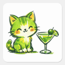 Grüne Cocktails und Katzen