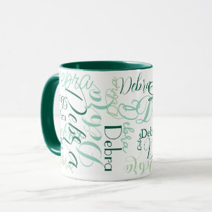Grüne Combo-Tasse-Namen Typografie Tasse