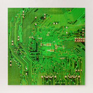 Grüne Computerplatine Puzzle