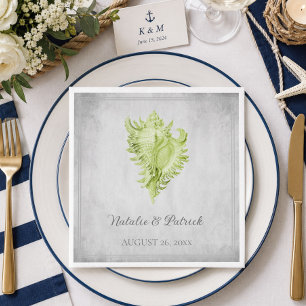 Grüne Conch-Schnecken-Hochzeitspapier-Servietten Serviette