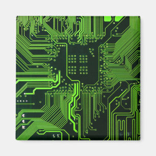 Grüne coole Computerplatine Magnet