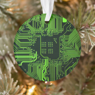 Grüne coole Computerplatine Ornament