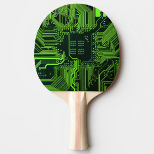 Grüne coole Computerplatine Tischtennis Schläger