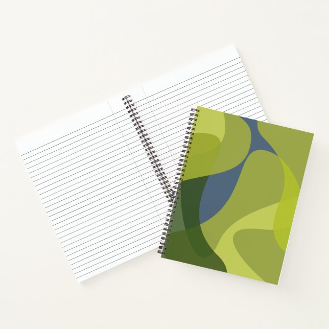 Grüne, coole, trendige, moderne und Bio Formen Notizbuch (Innenseite)