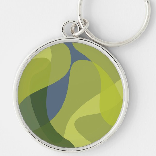 Grüne, coole, trendige, moderne und Bio Formen Schlüsselanhänger (Vorne)