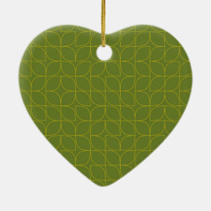 Grüne, coole, trendige, spielerische Blattabstrakt Keramik Ornament