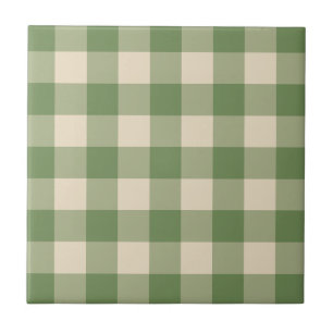 Grüne Cottagecore-Gingham-Karo-Karo Fliese