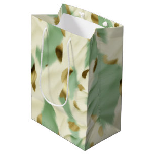 Grüne Creme Cowhide Mittlere Geschenktüte