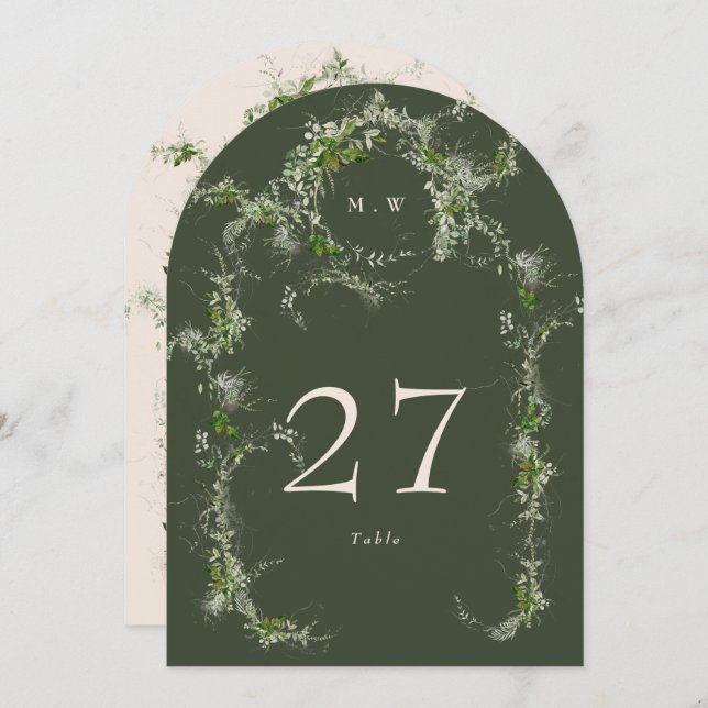 Grüne Creme Eukalyptus Wreath Arch Tischnummer (Vorne/Hinten)