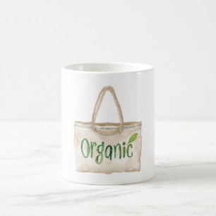 Grüne Creme-Organische-Tüten-Blatt Kaffeetasse