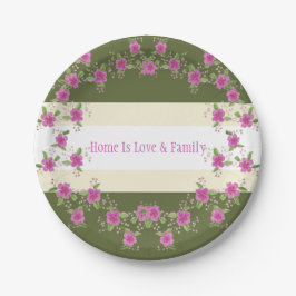 Grüne Creme weiß und rosa Pappteller