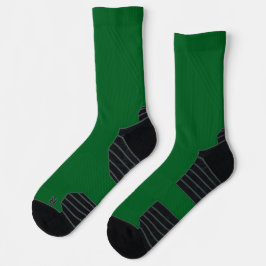grüne Crew-Socken mit schwarzer Spitze und Ferse Socken