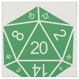 Grüne D20-Würfel Stoff