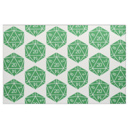 Grüne D20-Würfel Stoff