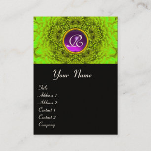 GRÜNE DAHLIE MONOGRAMM AMETHYST schwarz lila Visitenkarte