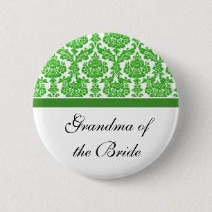 grüne Damast-Hochzeitsknöpfe Button