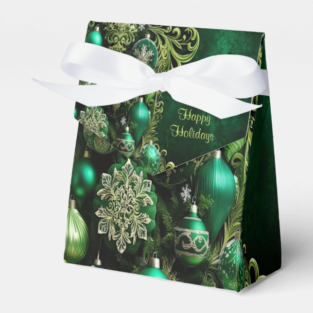 Grüne dekorative Ornamente Geschenkboxen Geschenkschachtel (Vorderseite)