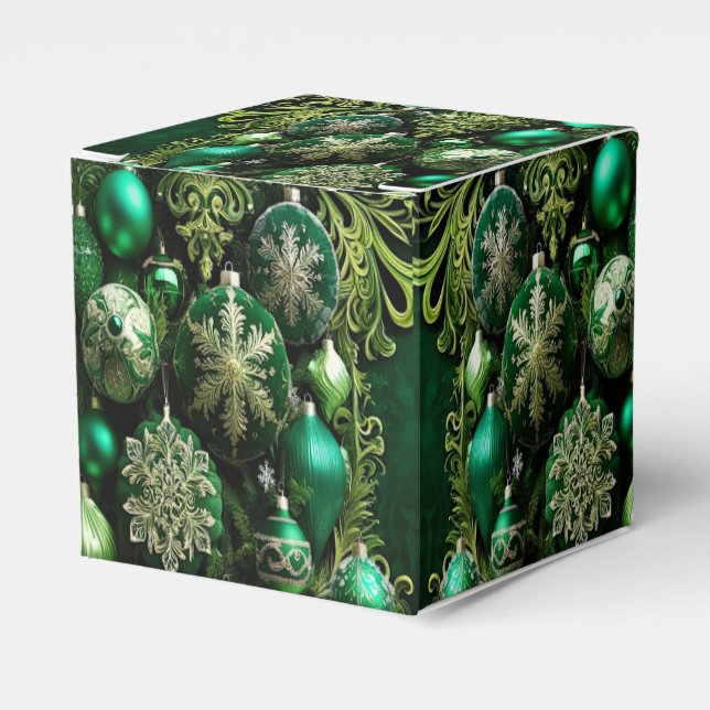 Grüne dekorative Ornamente Geschenkboxen Geschenkschachtel (Vorderseite)