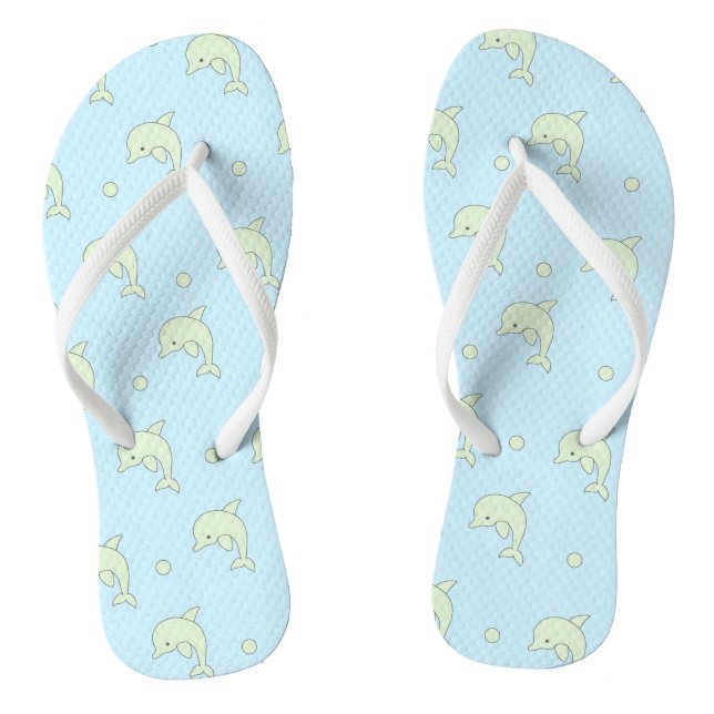 Grüne Delphine Flip Flops (Fußbett)