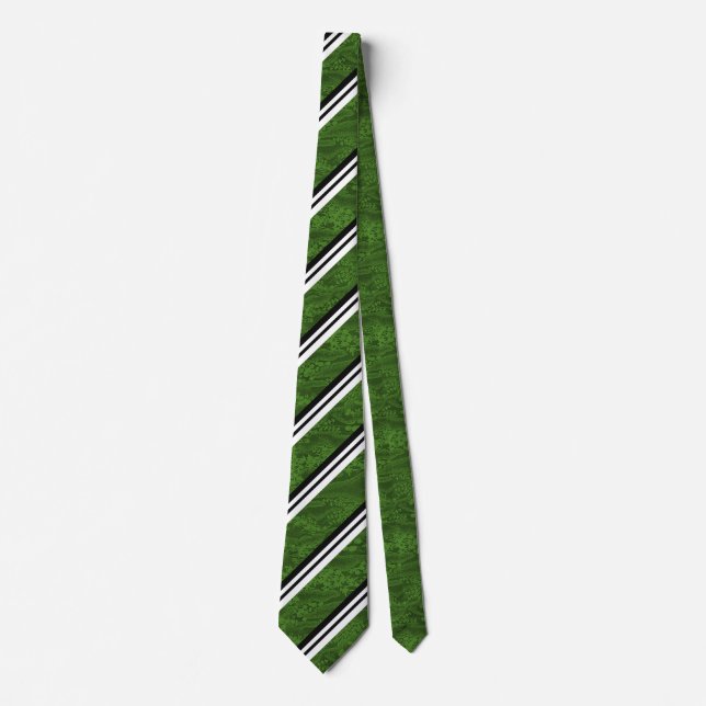 Grüne der Designer-Krawatten der weißen/schwarzen Krawatte (Vorderseite)
