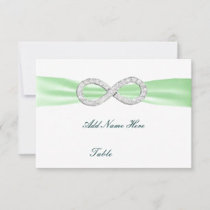 Grüne Diamant-Infinity-Hochzeitstisch-Platzkarte Einladung